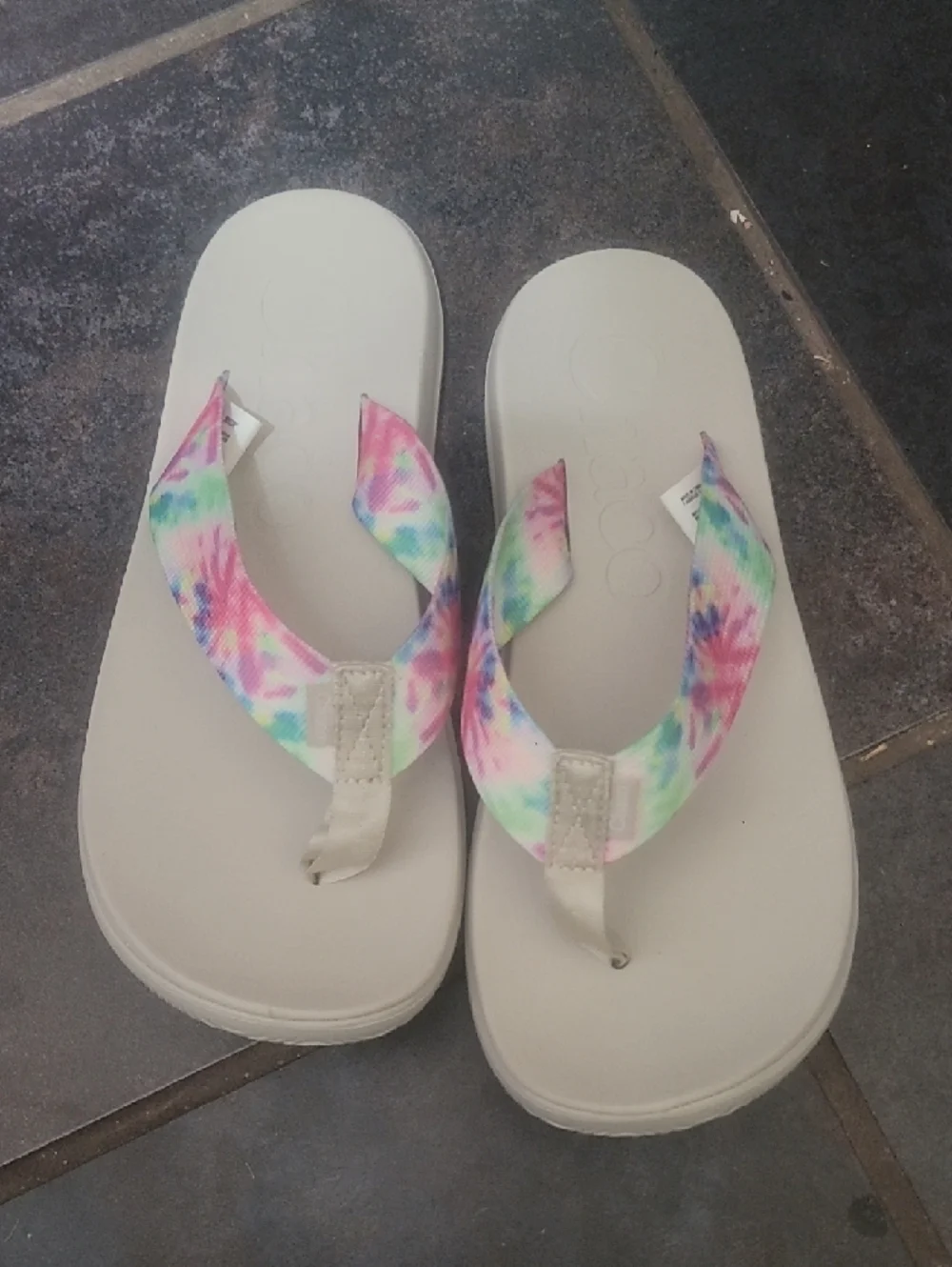 Chaco Chillos Flip Flop Thong Sandals Tie-dye Multi Color Size 9 Women